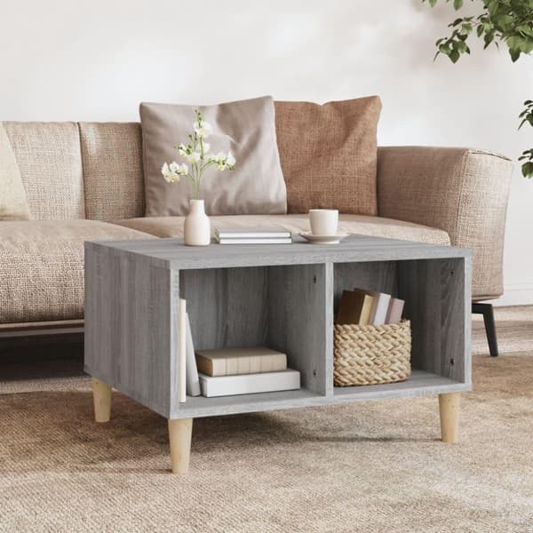vidaXL sofabord 60x50x36,5 cm konstrueret træ grå sonoma-eg