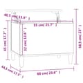 Miniatyrbillede 11 af 11: vidaXL sofabord 60x44,5x45 cm konstrueret træ brun egetræsfarve