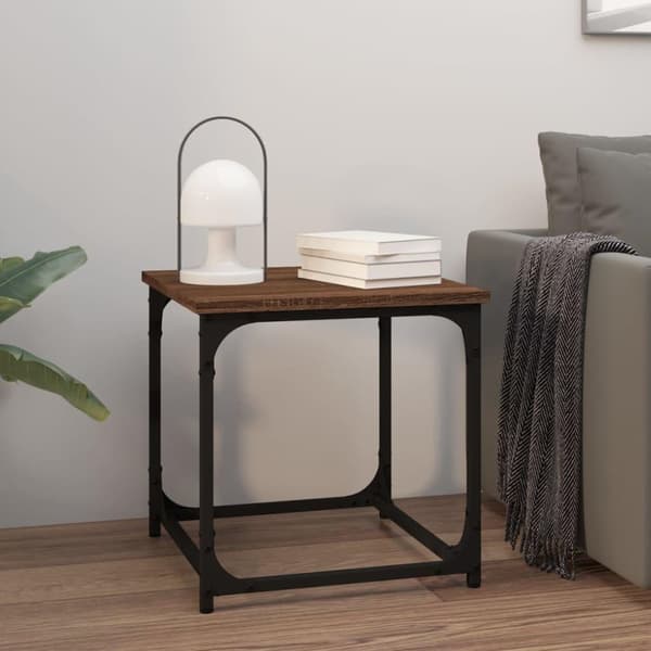 vidaXL sidebord 40x40x40 cm konstrueret træ brun egetræ