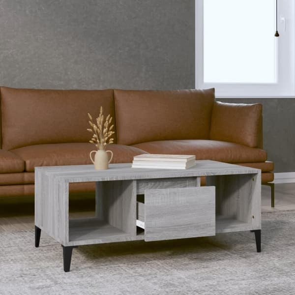 vidaXL sofabord 90x50x36,5 cm konstrueret træ grå sonoma-eg