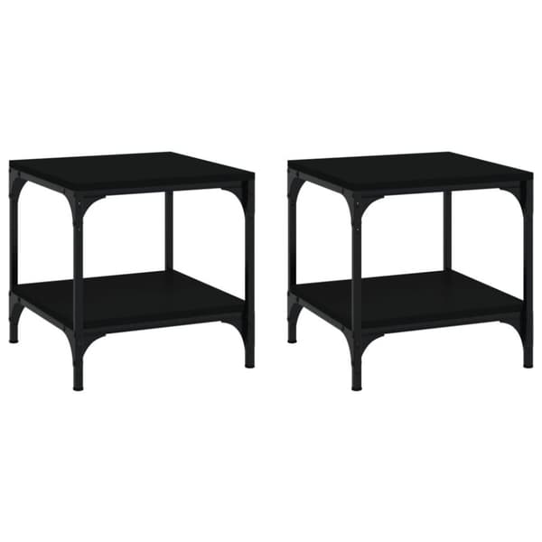 vidaXL sideborde 2 stk. 40x40x40 cm konstrueret træ sort