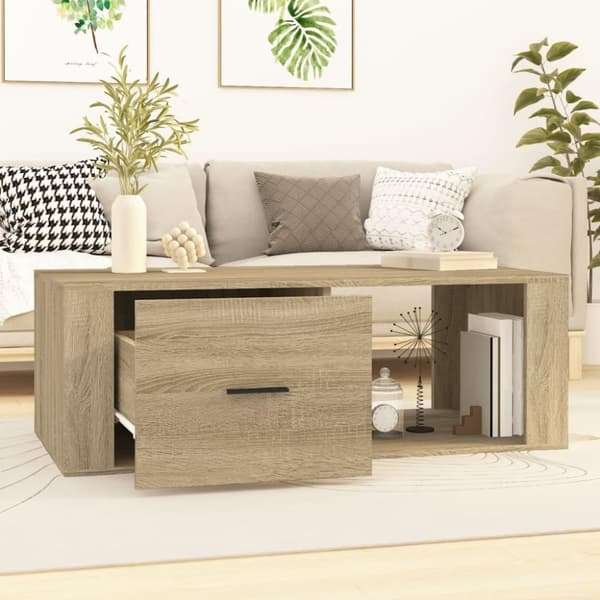 vidaXL sofabord 100x50,5x35 cm konstrueret træ sonoma-eg