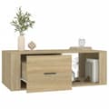 Miniatyrbillede 5 af 11: vidaXL sofabord 100x50,5x35 cm konstrueret træ sonoma-eg