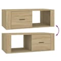 Miniatyrbillede 9 af 11: vidaXL sofabord 100x50,5x35 cm konstrueret træ sonoma-eg