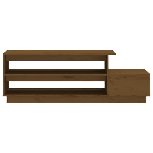 vidaXL sofabord 120x50x40,5 cm massivt fyrretræ gyldenbrun