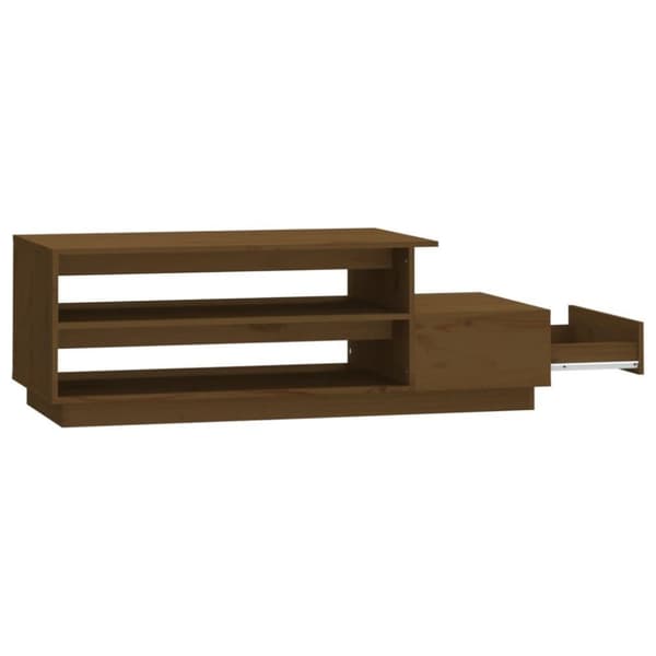 vidaXL sofabord 120x50x40,5 cm massivt fyrretræ gyldenbrun