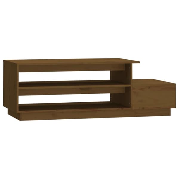 vidaXL sofabord 120x50x40,5 cm massivt fyrretræ gyldenbrun