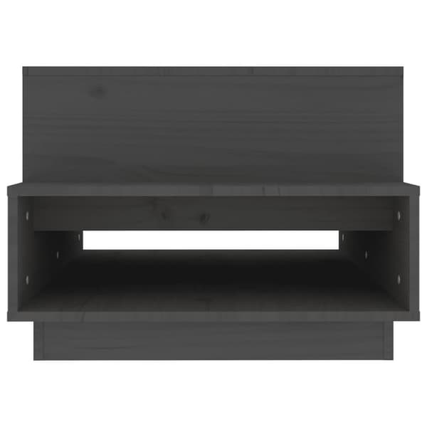 vidaXL Sohvapöytä harmaa 80x55x40,5 cm täysi mänty