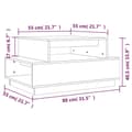 Pikkukuva 8 / 10: vidaXL Sohvapöytä harmaa 80x55x40,5 cm täysi mänty
