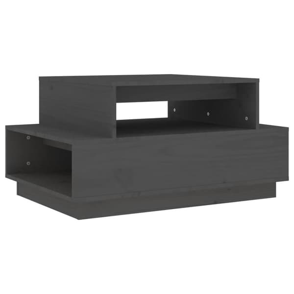 vidaXL Sohvapöytä harmaa 80x55x40,5 cm täysi mänty