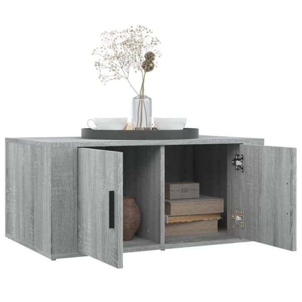 vidaXL sofabord 80x50x36 cm konstrueret træ grå sonoma-eg