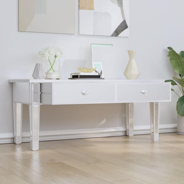 vidaXL sofabord med spejl 106x45x45 cm konstrueret træ og glas