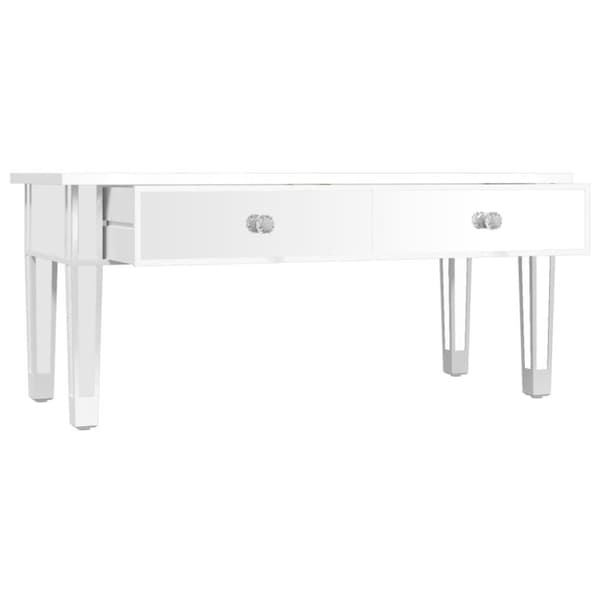 vidaXL sofabord med spejl 106x45x45 cm konstrueret træ og glas