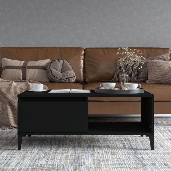 vidaXL sofabord 90x50x36,5 cm konstrueret træ sort