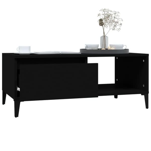 vidaXL sofabord 90x50x36,5 cm konstrueret træ sort