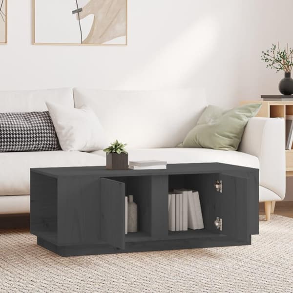 vidaXL sofabord 110x50x40 cm massivt fyrretræ grå
