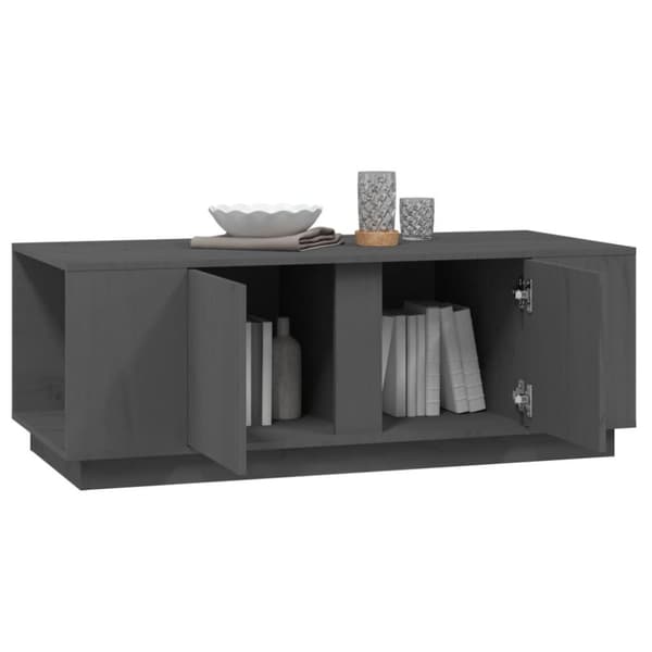 vidaXL sofabord 110x50x40 cm massivt fyrretræ grå