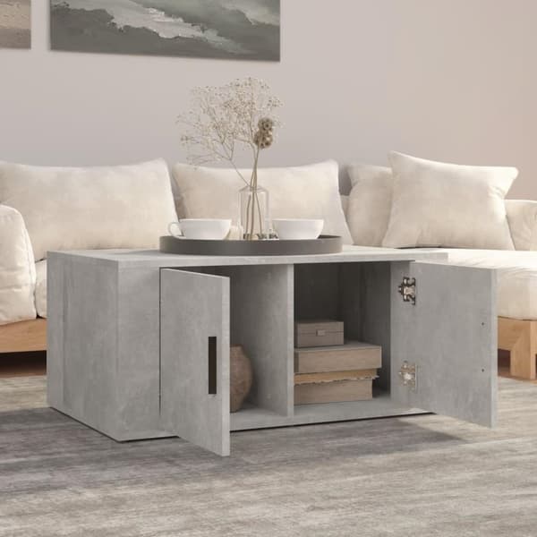 vidaXL Sohvapöytä betoninharmaa 80x50x36 cm tekninen puu