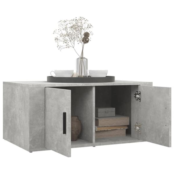 vidaXL Sohvapöytä betoninharmaa 80x50x36 cm tekninen puu