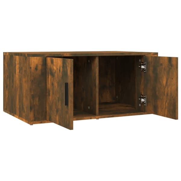 vidaXL sofabord 80x50x36 cm konstrueret træ røget egetræsfarve