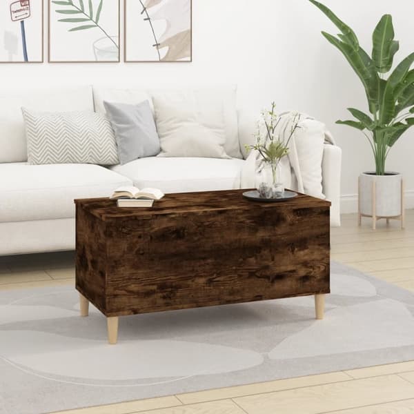 vidaXL sofabord 90x44,5x45 cm konstrueret træ røget egetræsfarve
