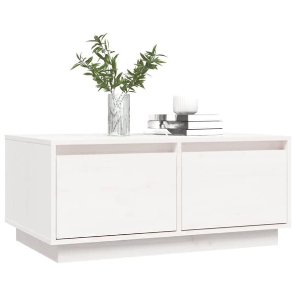 vidaXL sofabord 80x50x35 cm massivt fyrretræ hvid