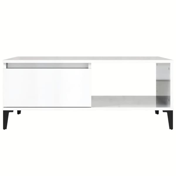 vidaXL sofabord 90x50x36,5 cm konstrueret træ hvid højglans