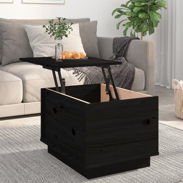 vidaXL sofabord 40x50x35 cm massivt fyrretræ sort