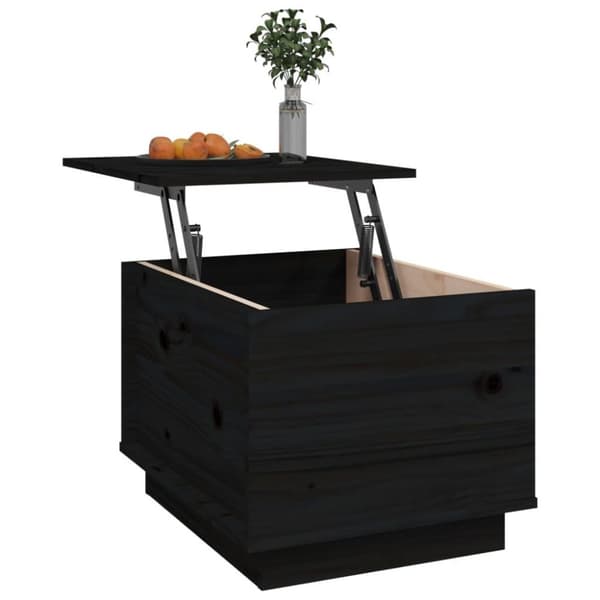 vidaXL sofabord 40x50x35 cm massivt fyrretræ sort
