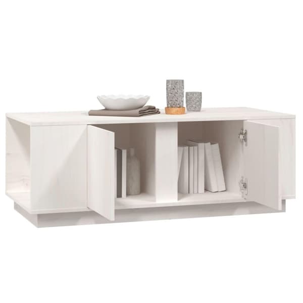 vidaXL sofabord 110x50x40 cm massivt fyrretræ hvid