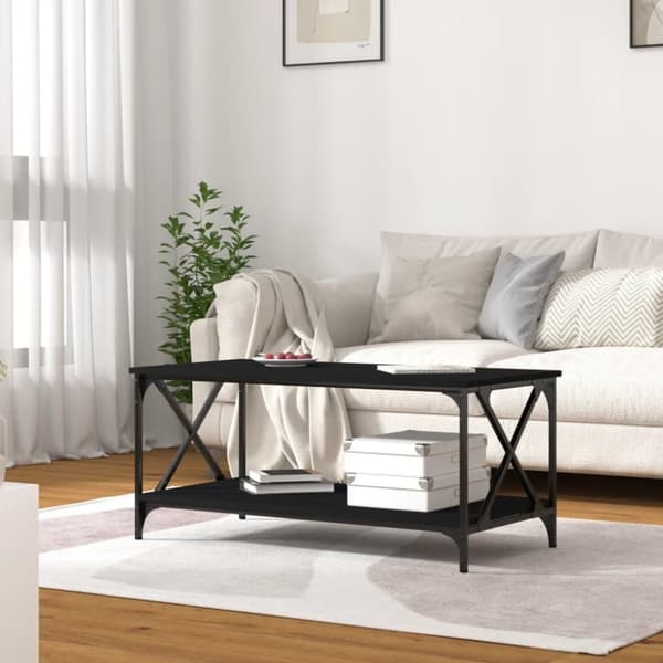 vidaXL sofabord 100x50x45 cm konstrueret træ og jern sort