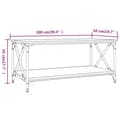 Miniatyrbillede 8 af 10: vidaXL sofabord 100x50x45 cm konstrueret træ og jern sort
