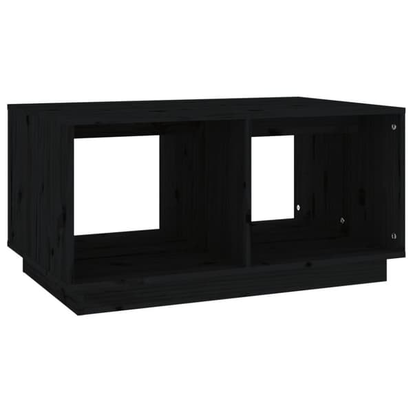 vidaXL Sohvapöytä musta 80x50x40 cm täysi mänty