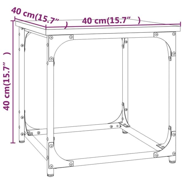 vidaXL sidebord 40x40x40 cm konstrueret træ grå sonoma-eg