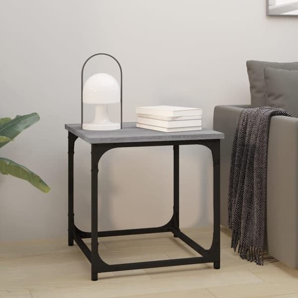 vidaXL sidebord 40x40x40 cm konstrueret træ grå sonoma-eg
