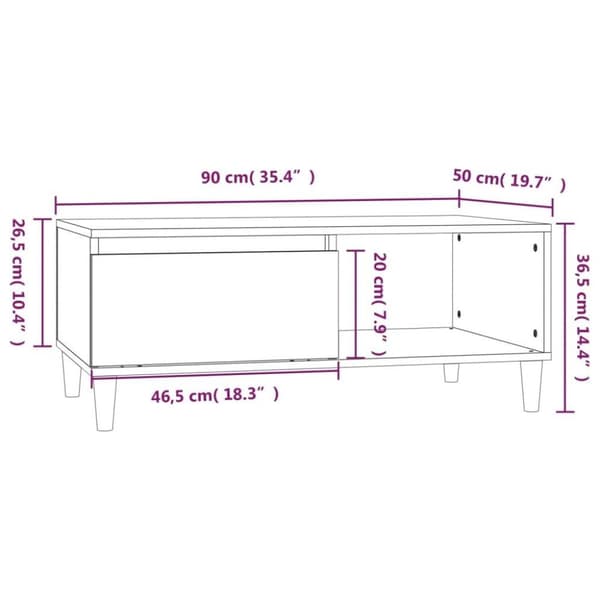 vidaXL sofabord 90x50x36,5 cm konstrueret træ grå sonoma-eg