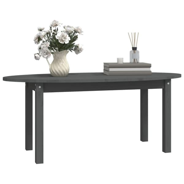 vidaXL Sohvapöytä harmaa 110x55x45 cm täysi mänty