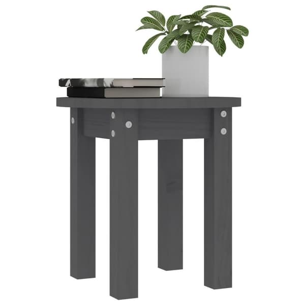 vidaXL sofabord Ø 35x35 cm massivt fyrretræ grå