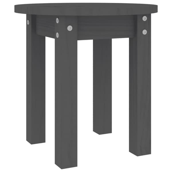 vidaXL sofabord Ø 35x35 cm massivt fyrretræ grå