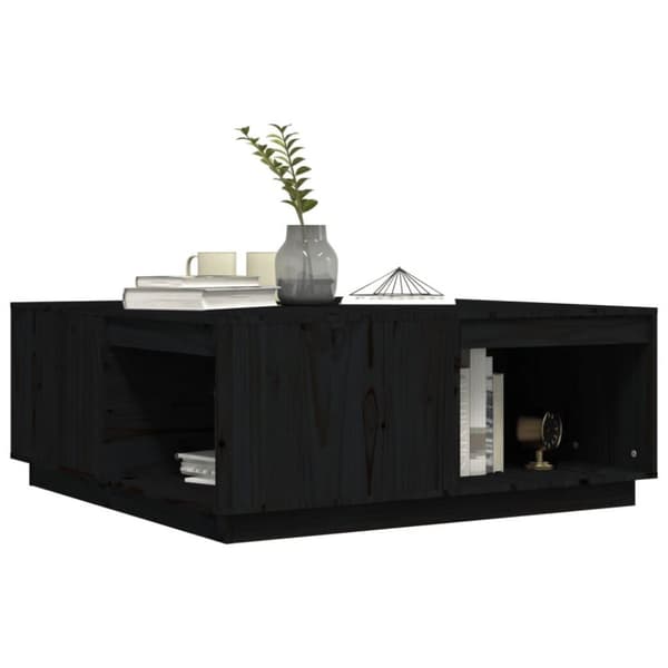 vidaXL sofabord 100x101x40,5 cm massivt fyrretræ sort