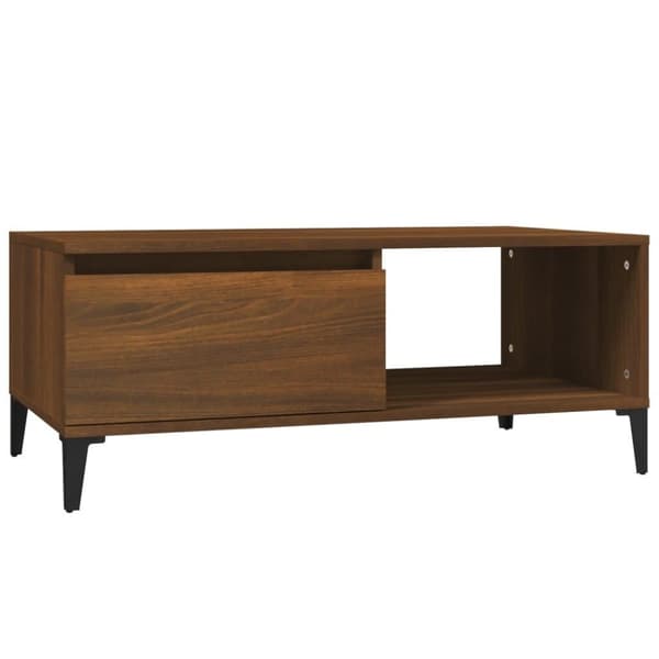 vidaXL sofabord 90x50x36,5 cm konstrueret træ brun egetræsfarve