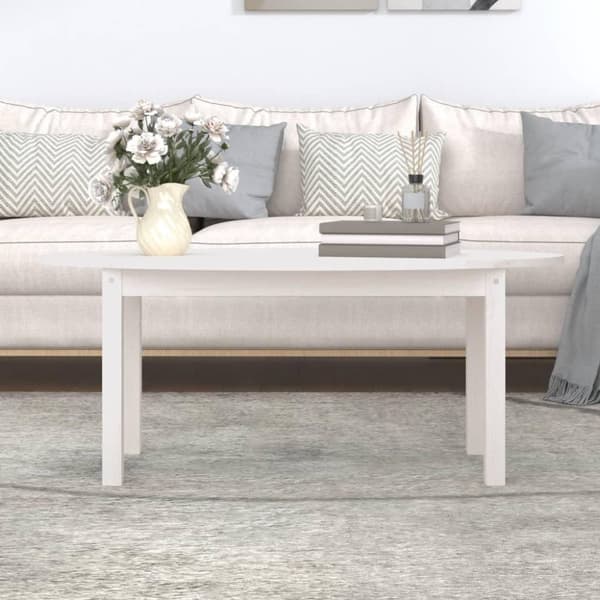 vidaXL sofabord 110x55x45 cm massivt fyrretræ hvid