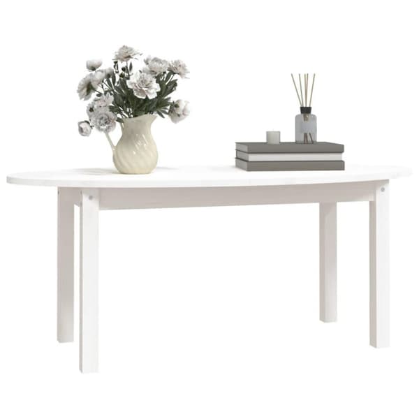 vidaXL sofabord 110x55x45 cm massivt fyrretræ hvid