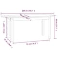 Miniatyrbillede 9 af 11: vidaXL sofabord 110x55x45 cm massivt fyrretræ hvid