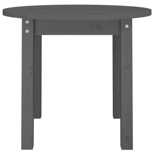 vidaXL sofabord Ø 55x45 cm massivt fyrretræ grå