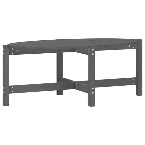vidaXL Sohvapöytä harmaa 118x63x45 cm täysi mänty