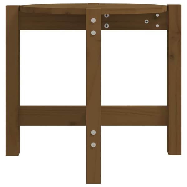 vidaXL sofabord Ø 52,5x45 cm massivt fyrretræ gyldenbrun