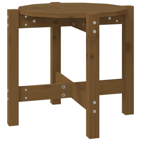 vidaXL sofabord Ø 52,5x45 cm massivt fyrretræ gyldenbrun