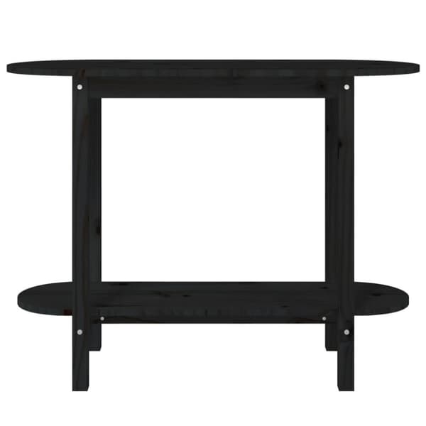 vidaXL Konsolipöytä musta 110x40x80 cm täysi mänty