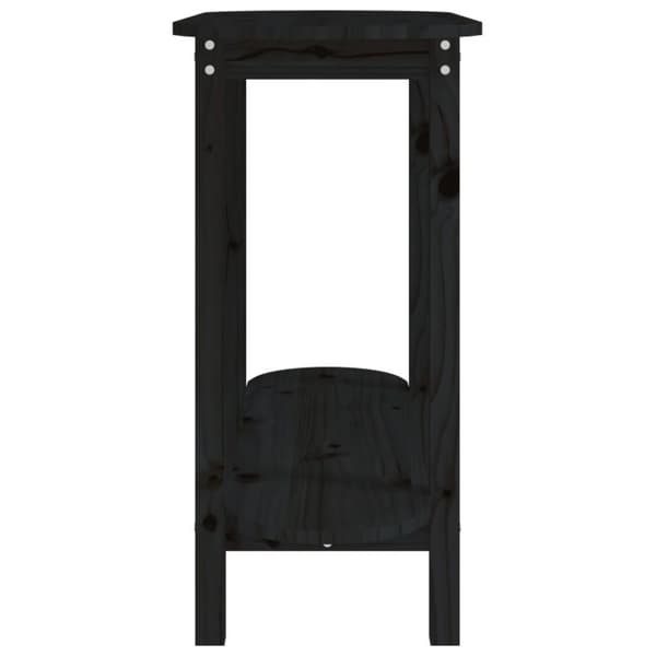 vidaXL Konsolipöytä musta 110x40x80 cm täysi mänty